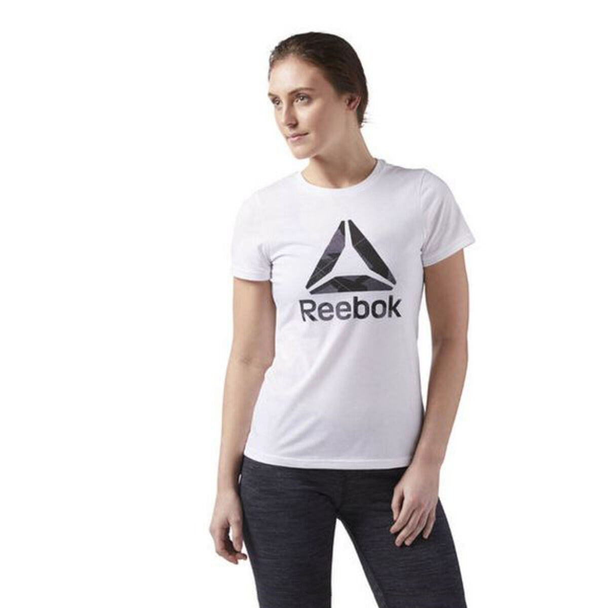 Women’s Short Sleeve T-Shirt Reebok Wor CS Graphic Tee White-Sports and outdoors, Fitness and exercise-Reebok-XS-Urbanheer