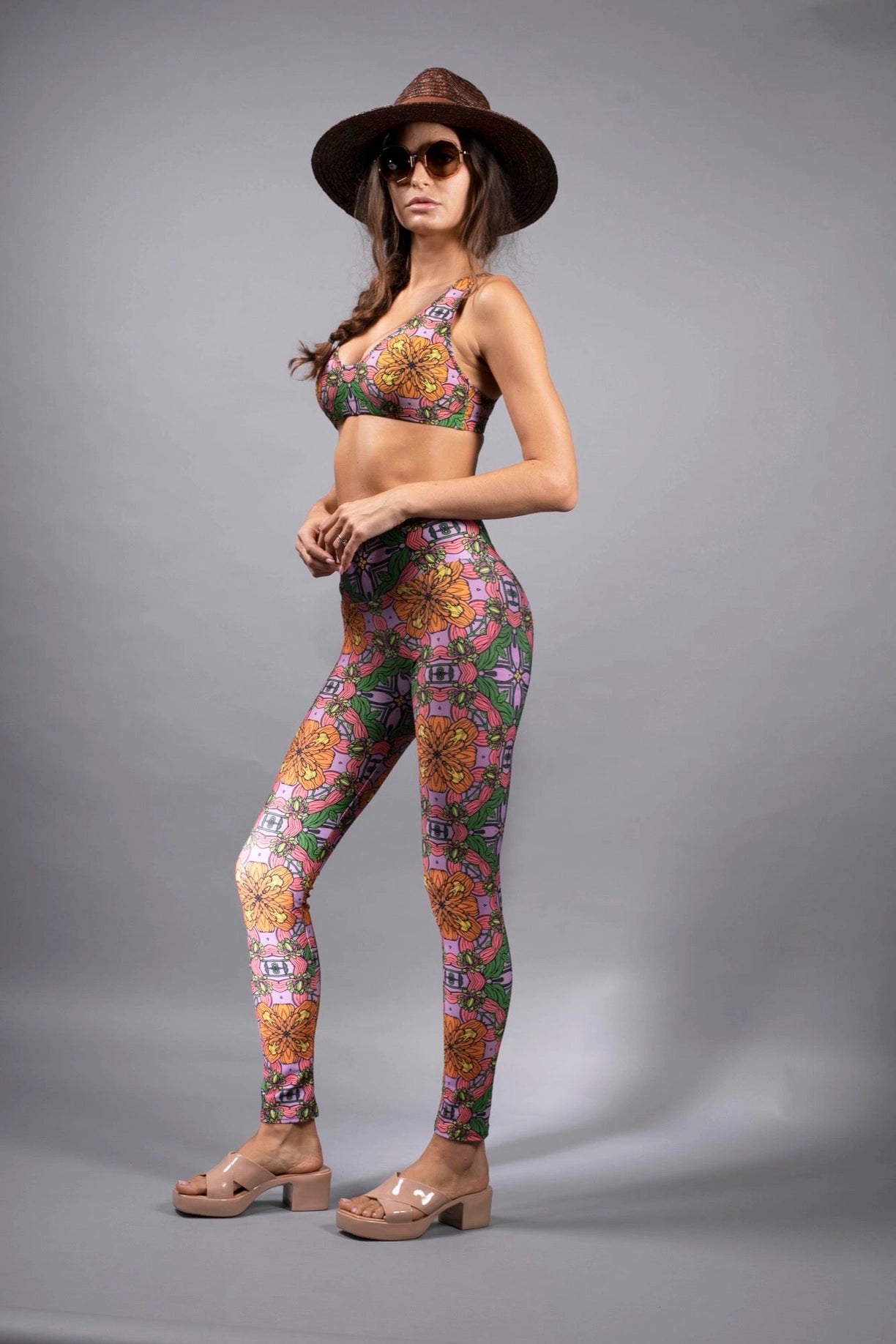 Exotic Floral Orange Pink Hig Waisted Trousers- Who-Nuvula-XS-Urbanheer