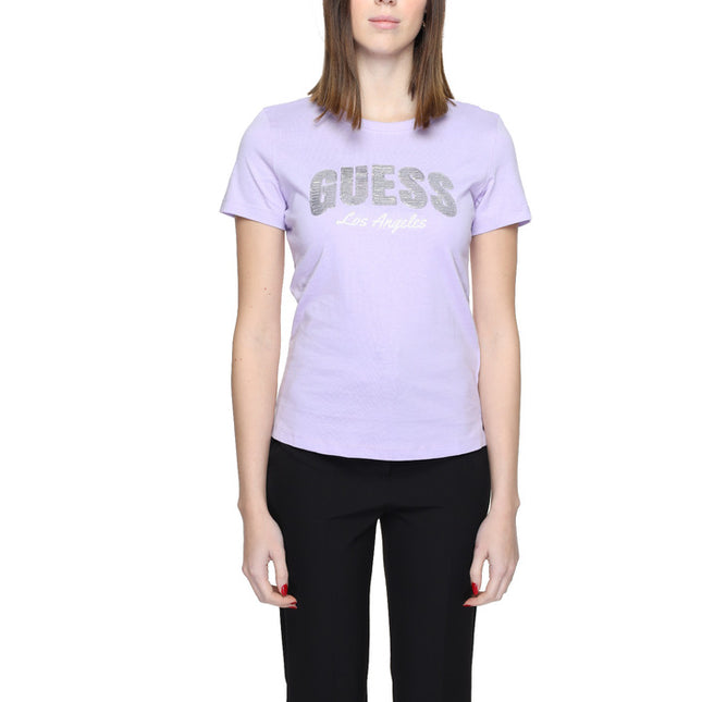 Guess Women T-Shirt-Clothing T-shirts-Guess-liliac-XS-Urbanheer