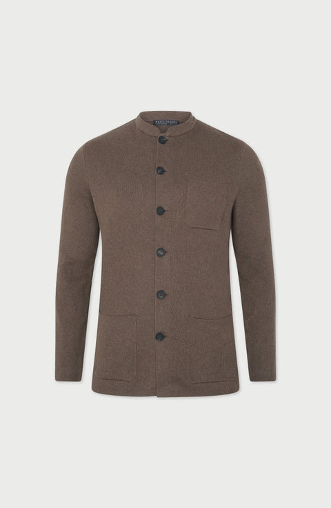 Midweight Cotton Knitted Nehru Jacket