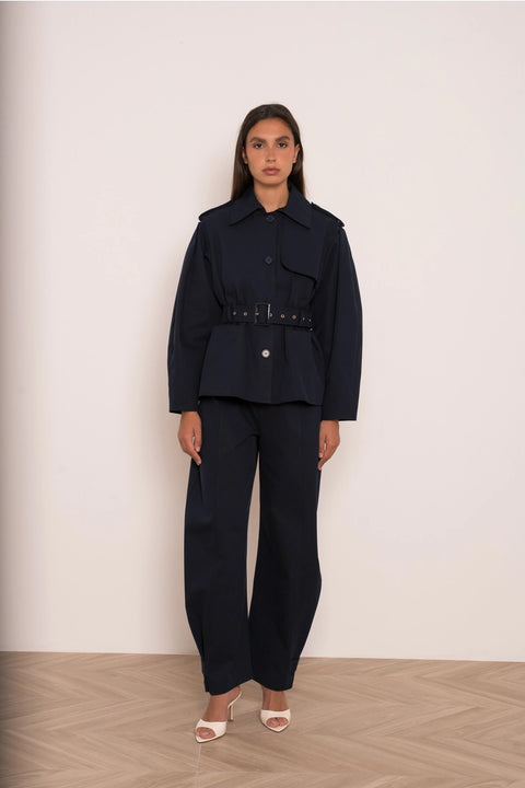 Utility Short Belted Trench Jacket