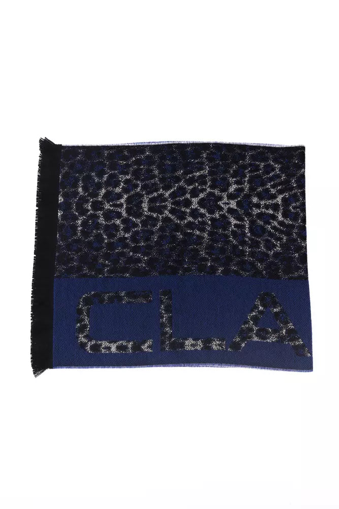 Cavalli Class Blue Wool Men Scarf-Cavalli Class-Urbanheer