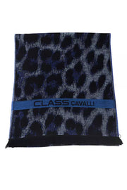 Cavalli Class Blue Wool Men Scarf-Cavalli Class-Urbanheer