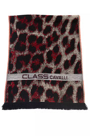 Cavalli Class Burgundy Wool Men Scarf-Cavalli Class-Urbanheer