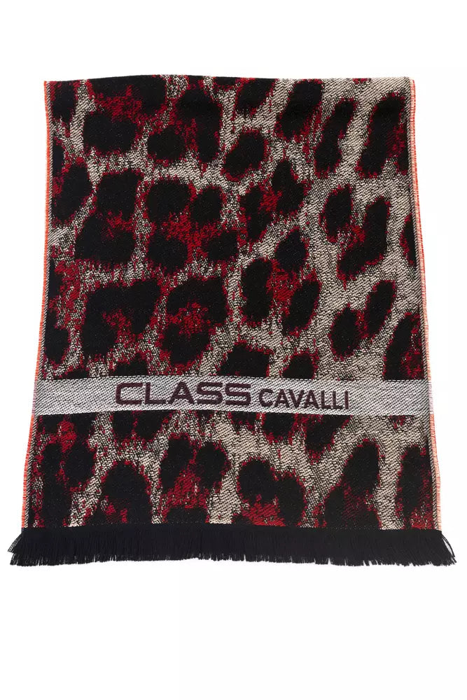 Cavalli Class Burgundy Wool Men Scarf-Cavalli Class-Urbanheer