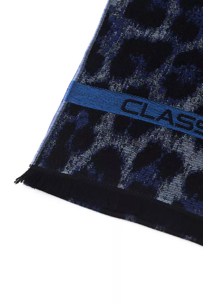 Cavalli Class Blue Wool Men Scarf-Cavalli Class-Urbanheer
