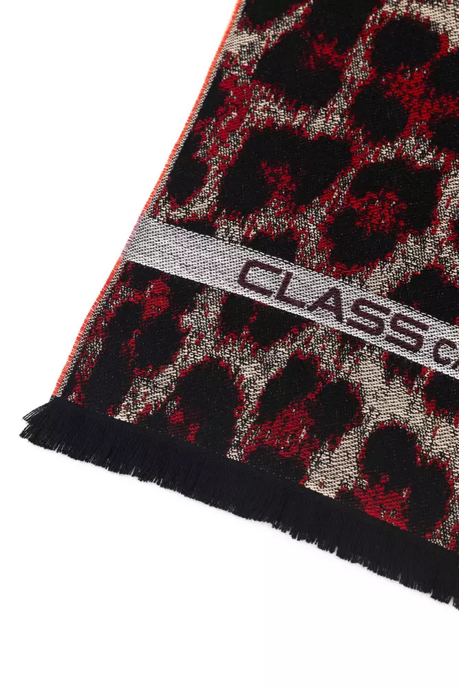 Cavalli Class Burgundy Wool Men Scarf-Cavalli Class-Urbanheer