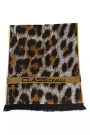 Cavalli Class Brown Wool Men Scarf-Cavalli Class-Urbanheer