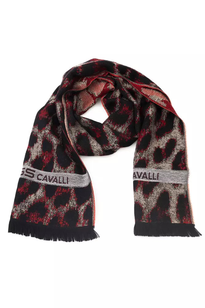 Cavalli Class Burgundy Wool Men Scarf-Cavalli Class-Urbanheer