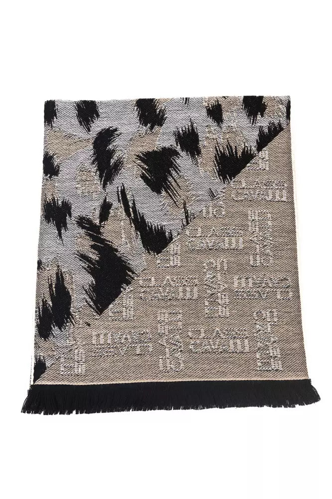 Cavalli Class Beige Wool Men Scarf-Cavalli Class-Urbanheer