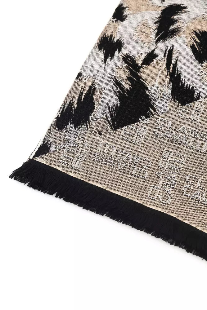 Cavalli Class Beige Wool Men Scarf-Cavalli Class-Urbanheer