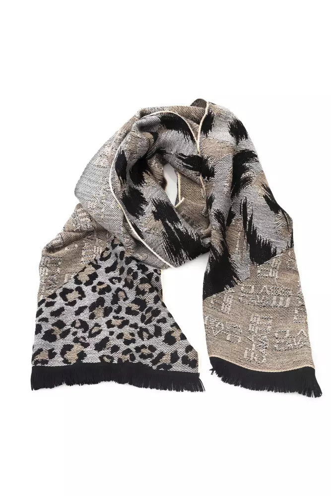 Cavalli Class Beige Wool Men Scarf-Cavalli Class-Urbanheer