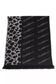 Cavalli Class Black Wool Men Scarf-Cavalli Class-Urbanheer