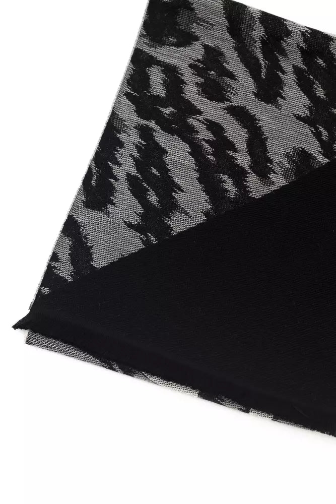 Cavalli Class Gray Wool Men Scarf-Cavalli Class-Urbanheer