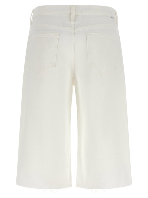 Mother The Whole Lot Zip Twist Fray Bermuda Shorts