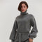 Audrina Turtleneck Sweater Dress with Tie Waist