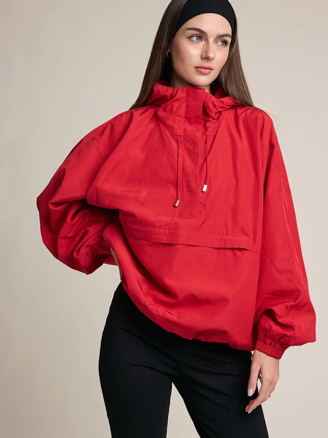 Oversized Hooded Anorak Pullover Jacket