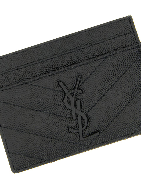 Saint Laurent Logo Matelassé Card Holder