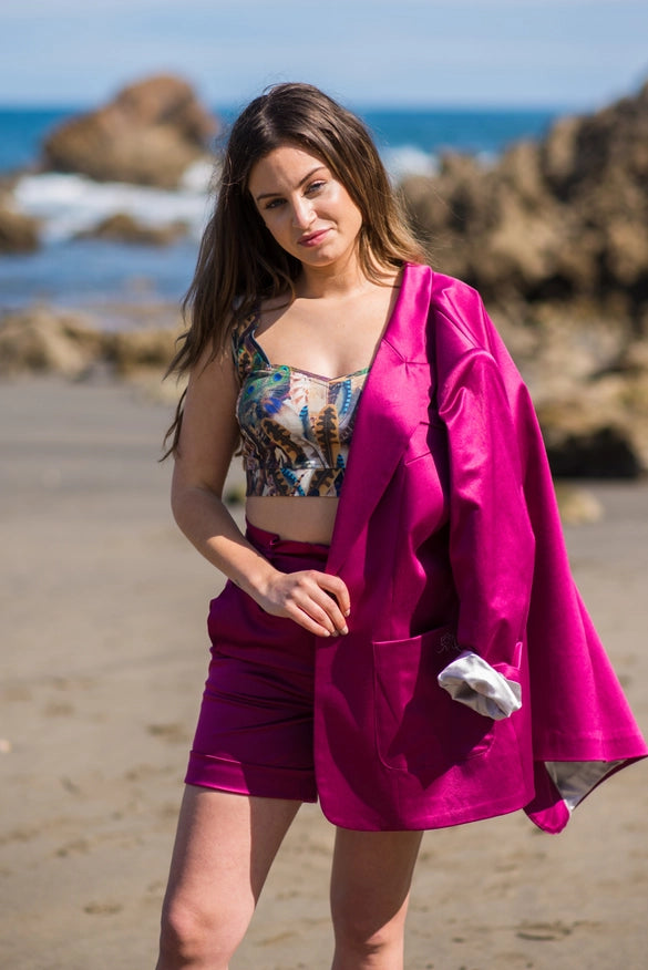 Urban Jacket And Shorts Suit-Jacket and Shorts Suit-Nereide Asturias-Raspberry-XS-Urbanheer