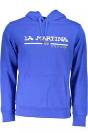 La Martina Chic Blue Embroidered Hooded Sweatshirt-La Martina-3XL-Urbanheer