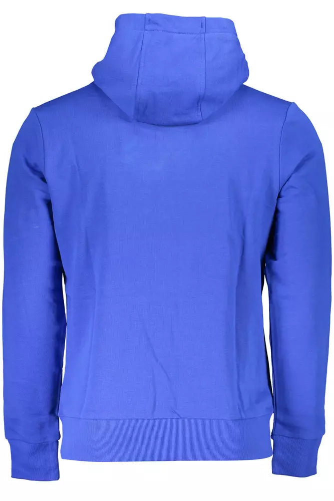 La Martina Chic Blue Embroidered Hooded Sweatshirt-La Martina-3XL-Urbanheer