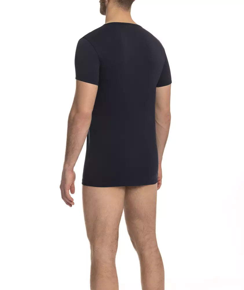 Cavalli Class Blue Cotton Men T-Shirt-Cavalli Class-S-Urbanheer