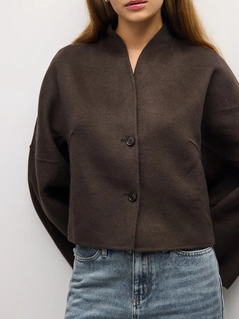 The Mandy Jacket | Felt Paneled Wool Jacket