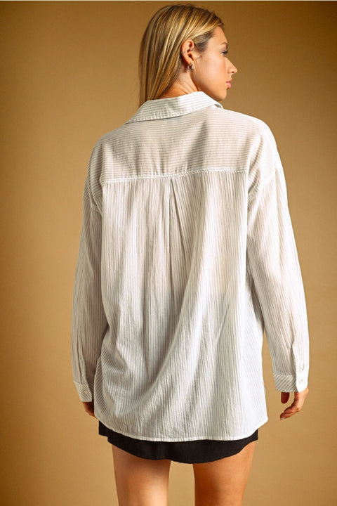 Striped Light Weight Button Down Shirts