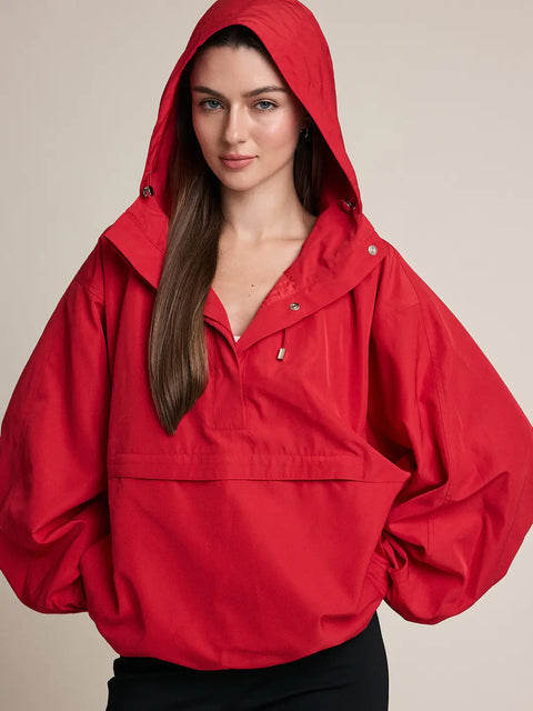 Oversized Hooded Anorak Pullover Jacket