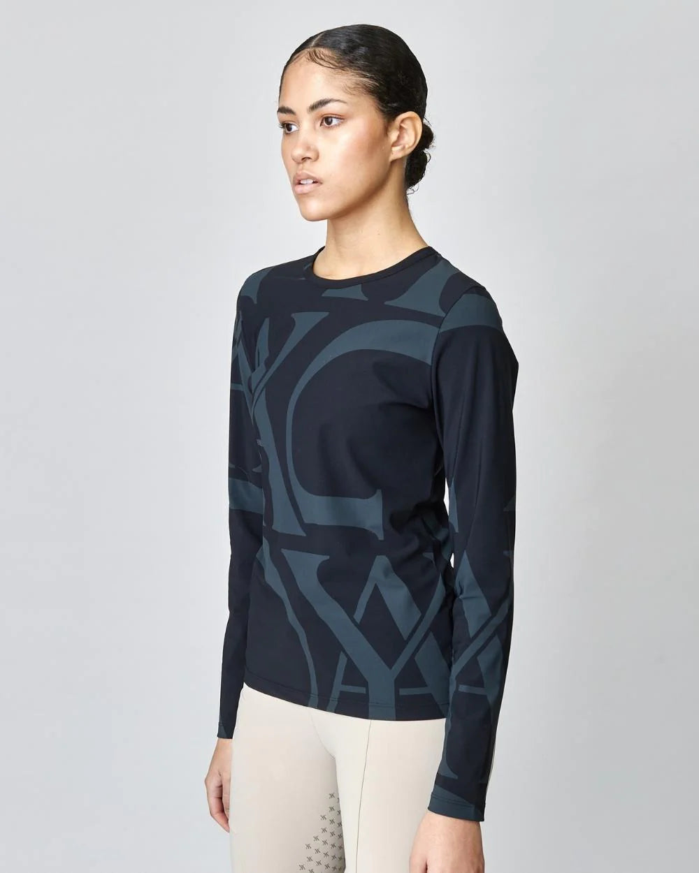 Monogram Long Sleeve Shirt Black-Shirt-Yagya-Black-XXS-Urbanheer