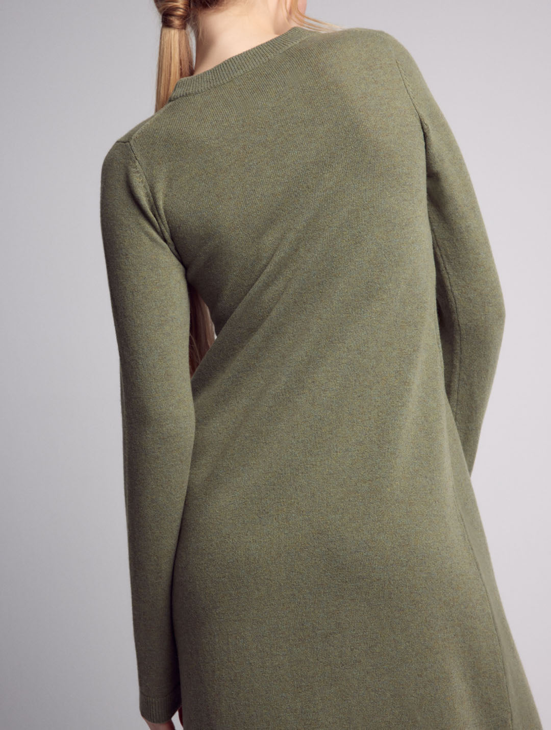 Zoe Cashmere Knitted Long Sleeve Dress Green-Clothing - Women-Leap Concept-Green-OS Fit-Urbanheer