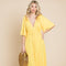 Culture Code Backless Plunge Half Sleeve Tiered Dress-Street 360-LEMONADE-S-Urbanheer