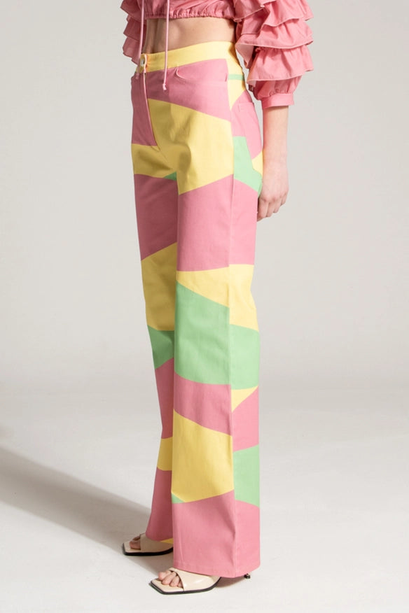 Desert Pattern Straight Trousers-Nicole Baratta-40-Urbanheer