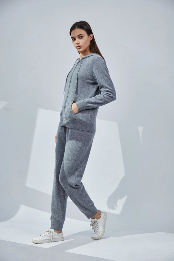 Cashmere Full-Zip Hoodie-Hoodie-Pissenlit-Heather Grey-S-Urbanheer