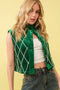 Velvet Quilted Rhinestone Embellished Crop Vest Green-Vest-Blue B-S-Urbanheer
