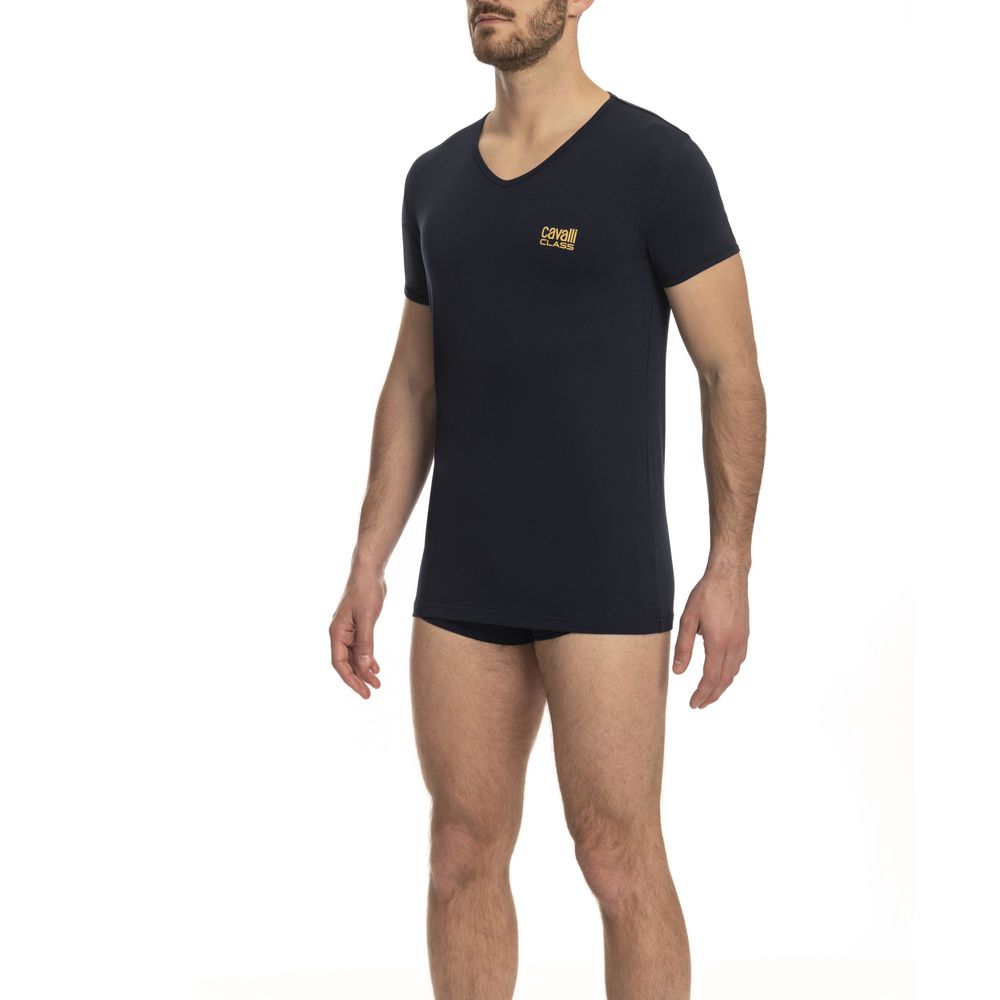 Cavalli Class Blue Cotton Men T-Shirt-Cavalli Class-M-Urbanheer