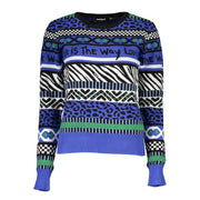 Desigual Elegant Crew Neck Sweater with Contrast Details-Desigual-S-Urbanheer
