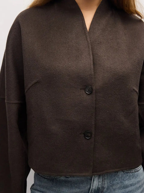 The Mandy Jacket | Felt Paneled Wool Jacket