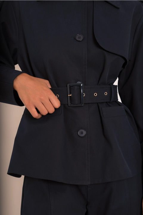 Utility Short Belted Trench Jacket