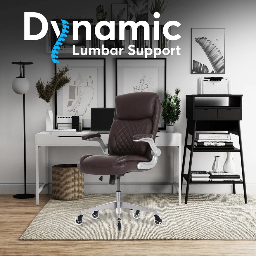 Ergoace Executive Ergonomic Office Chair Brown-Office Chairs-Oline-Cream-Urbanheer