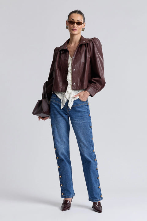 Faux-Ever Leather™ Puff Sleeve Jacket
