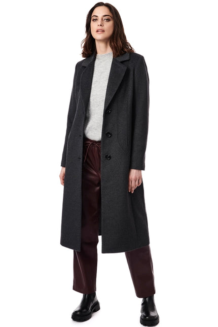 Tailored Wool Coat - Charcoal-Clothing - Women-Bernardo-Urbanheer