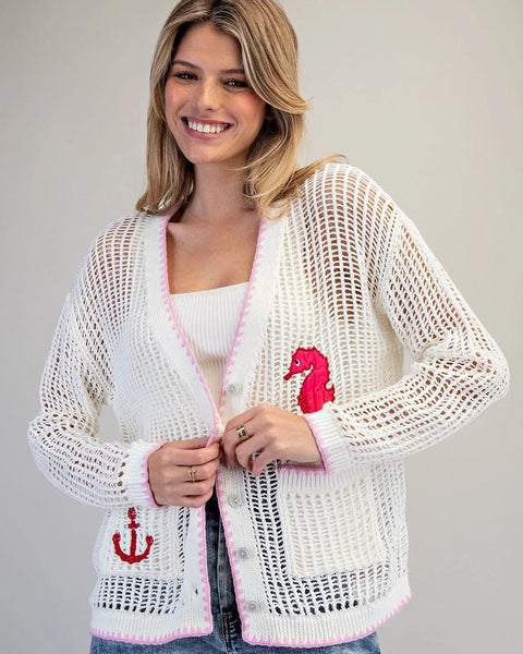 Coastal Inspired Open Knit Cardigan