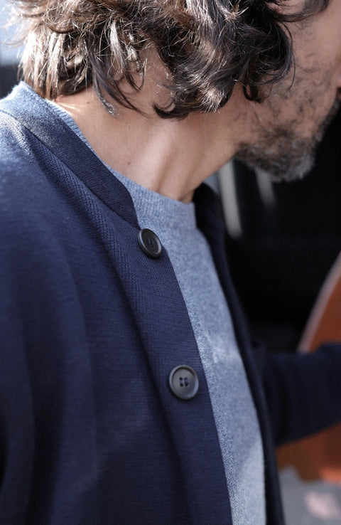 Midweight Cotton Knitted Nehru Jacket