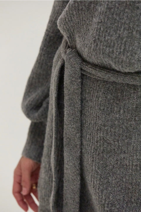 Audrina Turtleneck Sweater Dress with Tie Waist