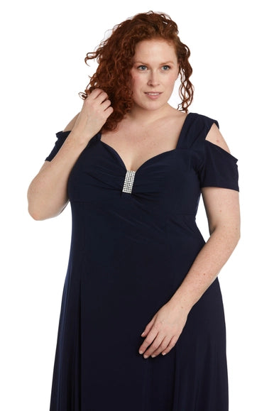 R&M Richards 1367W Long Plus Size Formal Evening Dress-Dylan & Davids-14W-Black-Urbanheer
