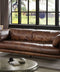 Jaron Mocha Top Grain Leather Sofa
