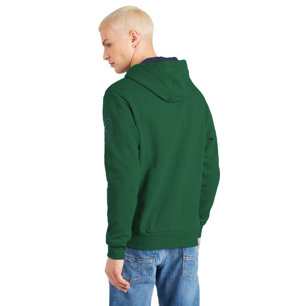 La Martina Elegant Green Hooded Cotton Sweatshirt-La Martina-3XL-Urbanheer