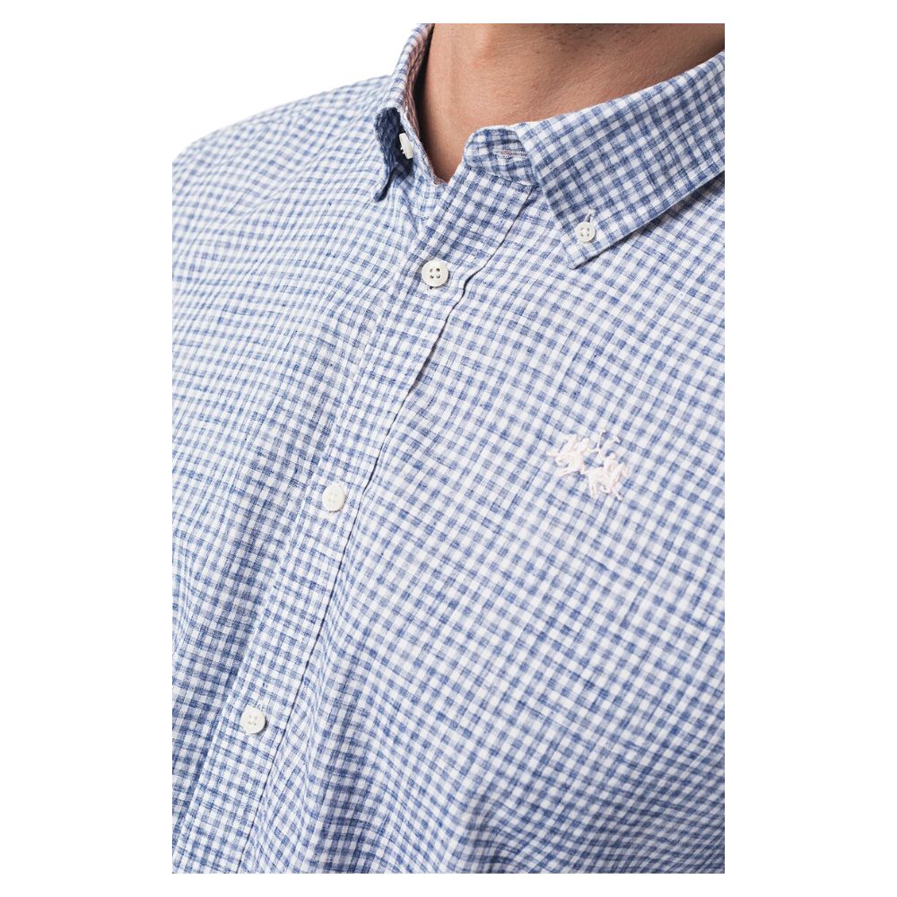 La Martina Elegant Checkered Cotton Shirt with Embroidered Logo-La Martina-S-Urbanheer