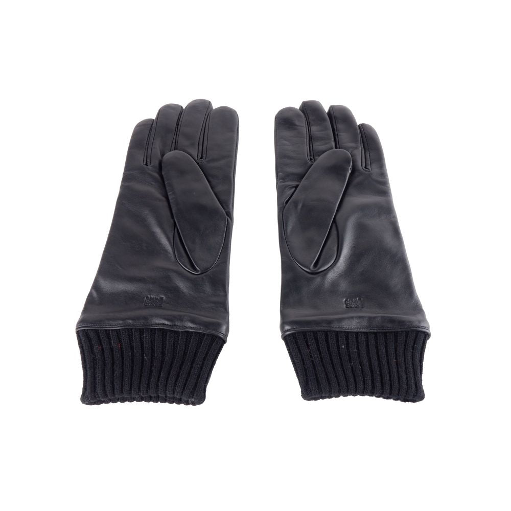Cavalli Class Black Lambskin Men Glove-Cavalli Class-9|L-Urbanheer